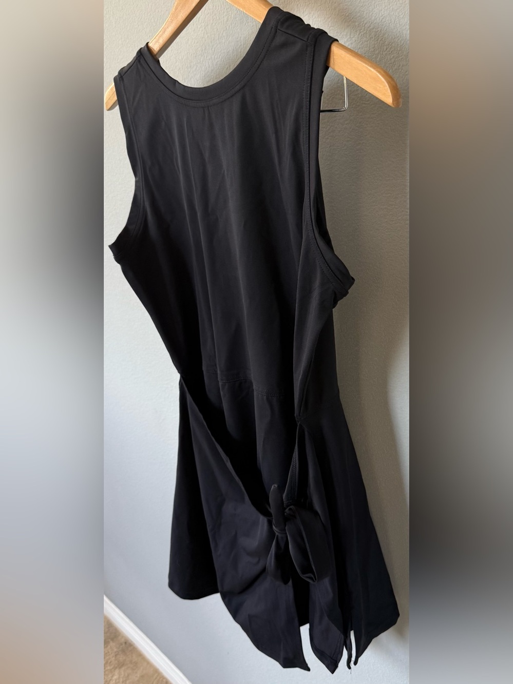 Crane Athleisure Dress | Large 12‑14 | Black | Tie Waist | NWT | Pickleball/Tenn - Picture 5 of 14